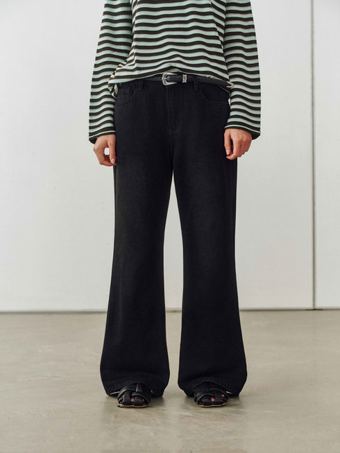 Shadow Fade Wide Jeans - Black